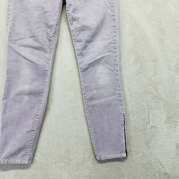 J.Crew Pants‎ Women 27 Purple Corduroy Toothpick Super Skinny Stretch Ankle Zip - Picture 3 of 13